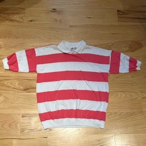 VINTAGE 90S RADISHES & ROSES STRIPED SHORT SLEEVE POLO  SIZE M